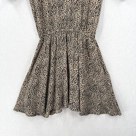 ZADIG AND VOLTAIRE Russel Leopard Print Dress Womens Medium Black Tan Short - Picture 9 of 16